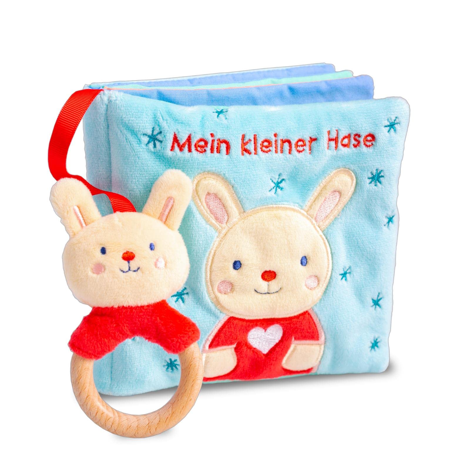 Mein liebstes Kuschelbuch mit echtem Holzbeißring. Mein kleiner Hase: Stoffbuch mit Beißring aus Holz, Rassel und Knisterseite ab 6 Monaten Health, Nutrition & Fitness