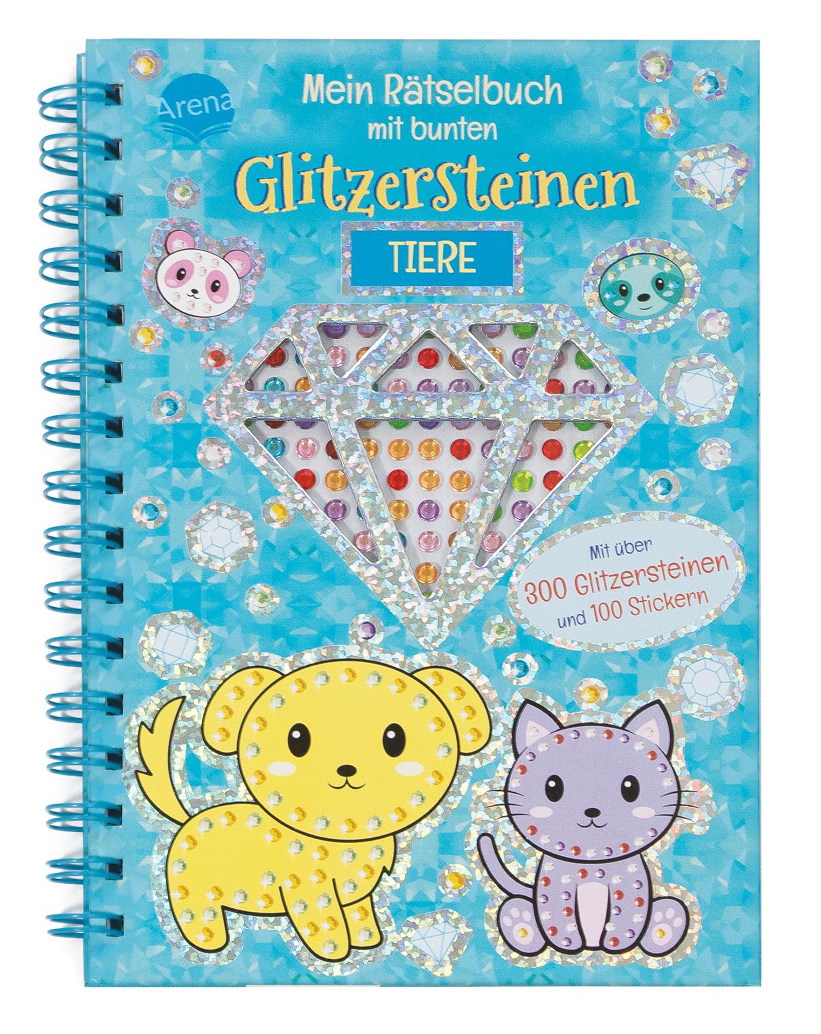 Mein Rätselbuch mit bunten Glitzersteinen. Tiere: Funkelnder Rätselspaß mit Glitzersteinen und Stickern für Kinder ab 5 Jahren (Bücher mit bunten Glitzersteinen) Arts & Music