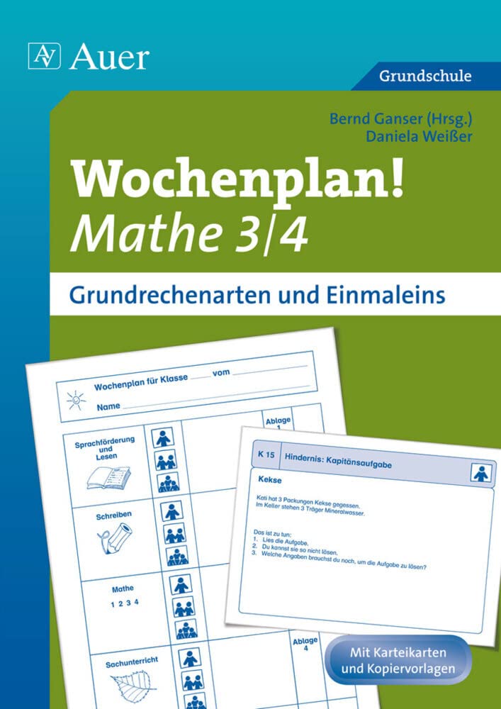 Wochenplan Mathe 3/4, Grundrechenarten und 1x1 Learning & Reference
