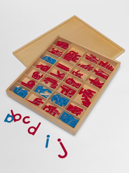 Bewegliches Alphabet Kleinbuchstaben Druckschrift: Montessori-Material mit passendem Aufbewahrungskasten aus Holz (Montessori-Materialien) Learning & Reference