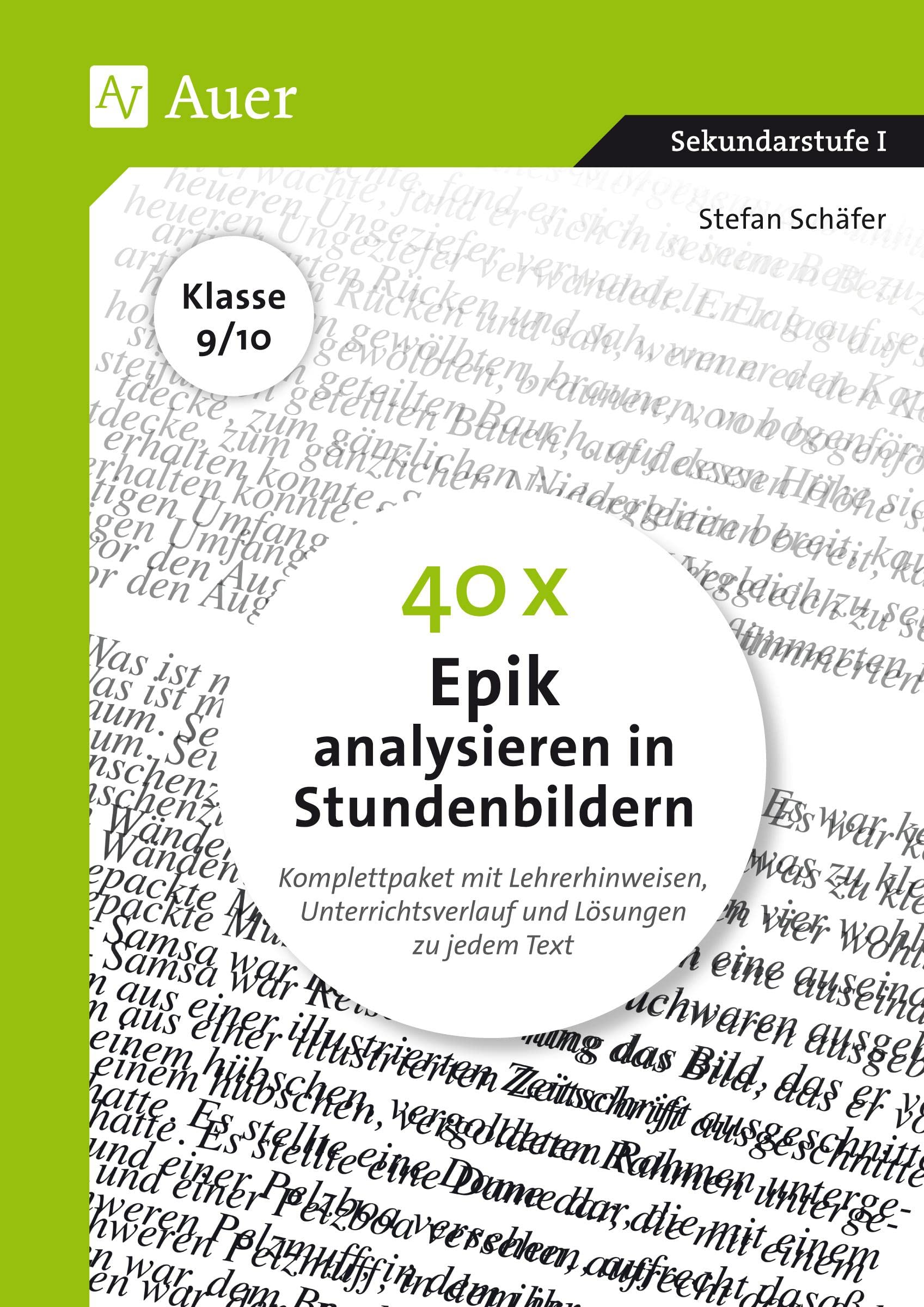 40 x Epik analysieren in Stundenbildern 9-10 Professional & Reference Books