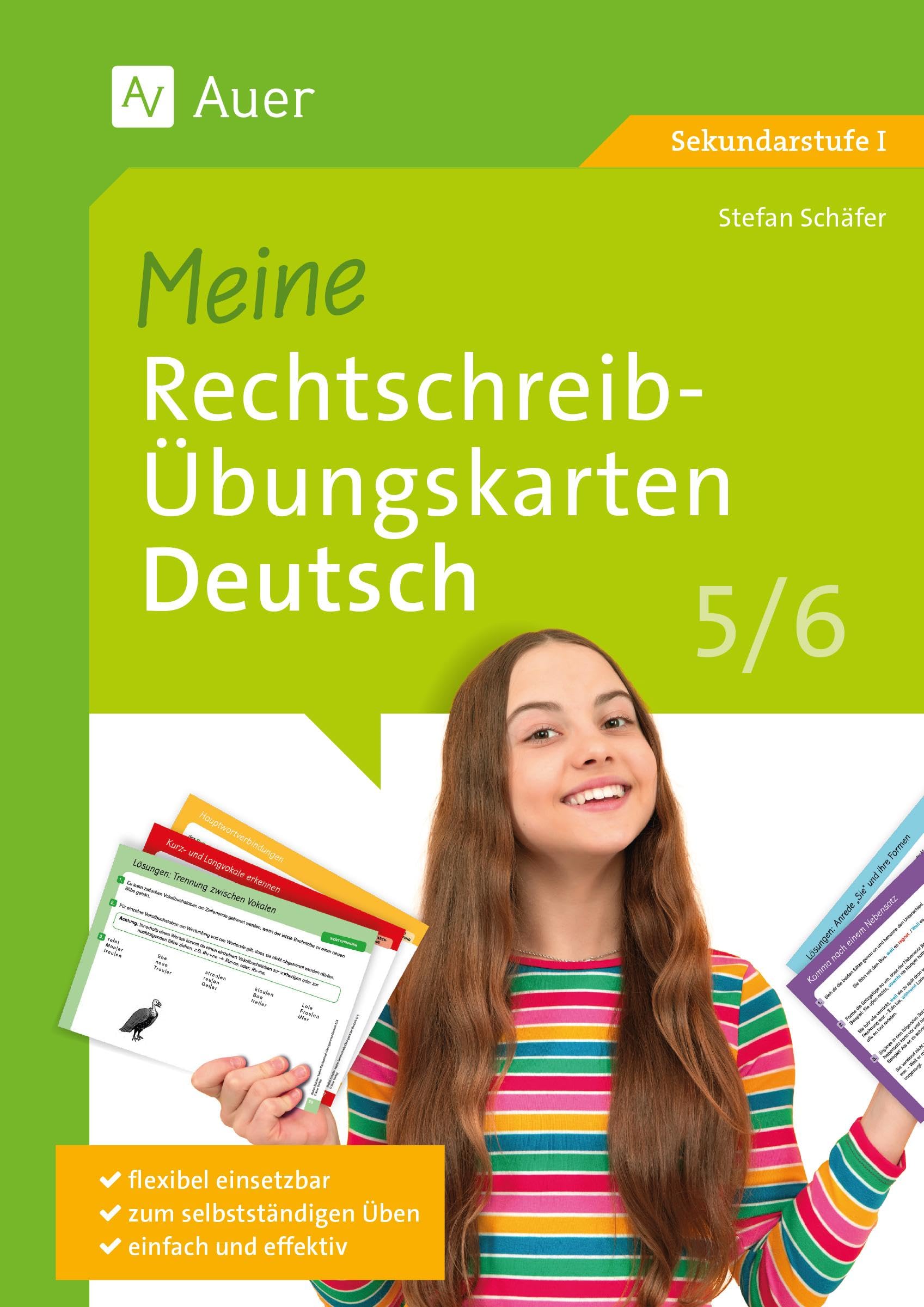 Meine Rechtschreib-Übungskarten Deutsch 5-6: Flexibel einsetzbar. Zum selbstständigen Üben. Einfach und effektiv. (5. und 6. Klasse) (Ich-bin-fertig-Karten Sekundarstufe) Learning & Reference