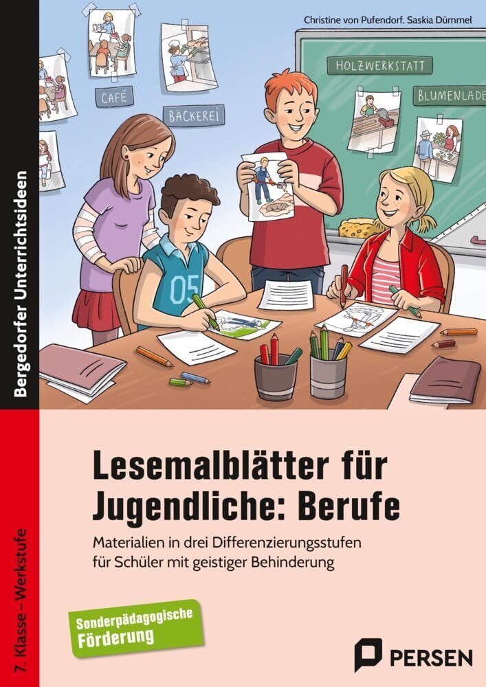 Lesemalblätter für Jugendliche: Berufe Learning & Reference