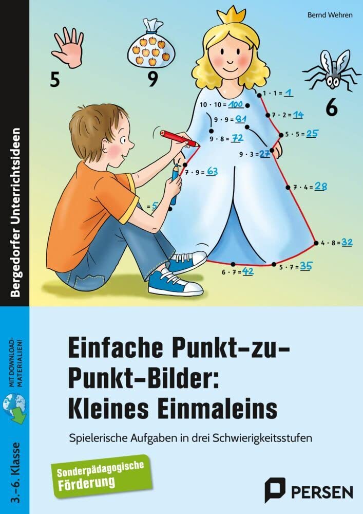 Einfache Punkt-zu-Punkt-Bilder: Kleines Einmaleins: Spielerische Aufgaben in drei Schwierigkeitsstufen - SoPäd-Förderung (3. bis 6. Klasse) book