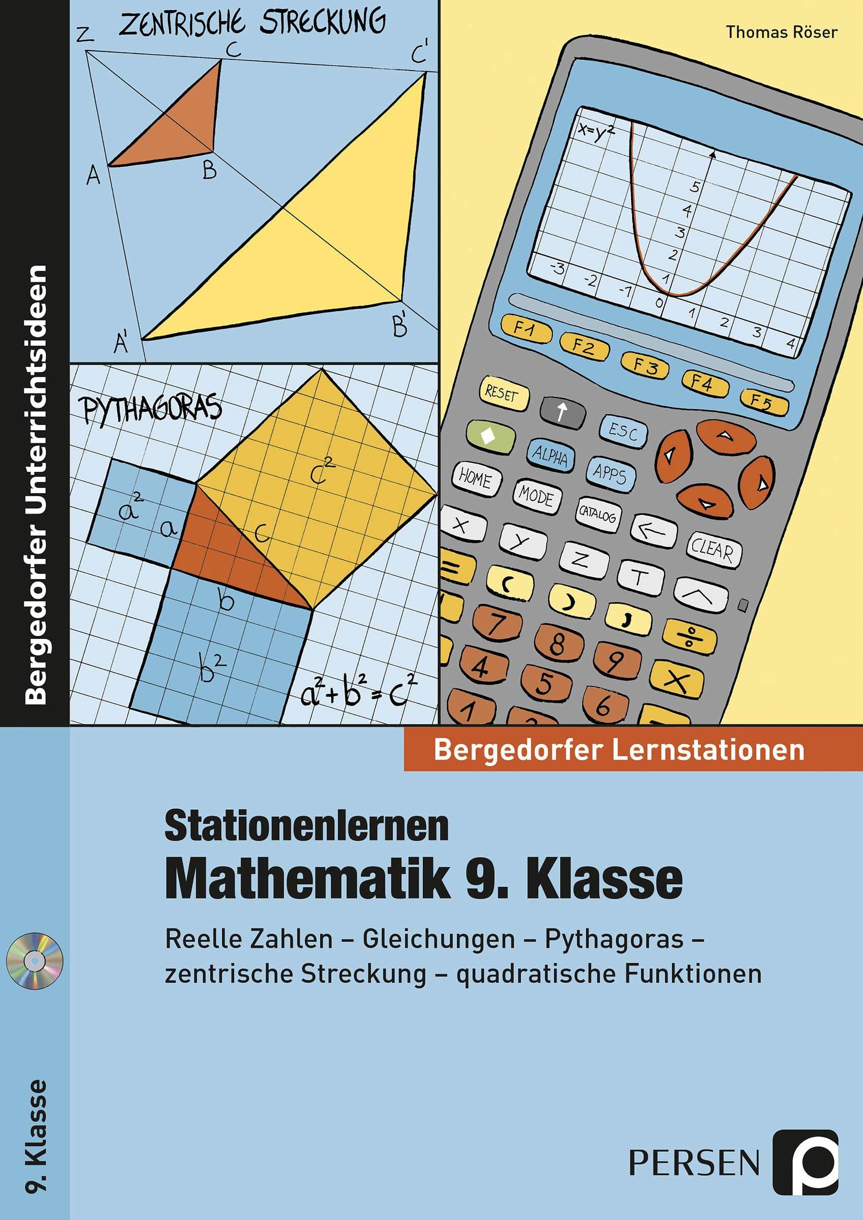 Stationenlernen Mathematik 9. Klasse: Reelle Zahlen - Gleichungen - Pythagoras - zentrische Streckung - quadratische Funktionen (Bergedorfer® Lernstationen) Professional & Reference Books
