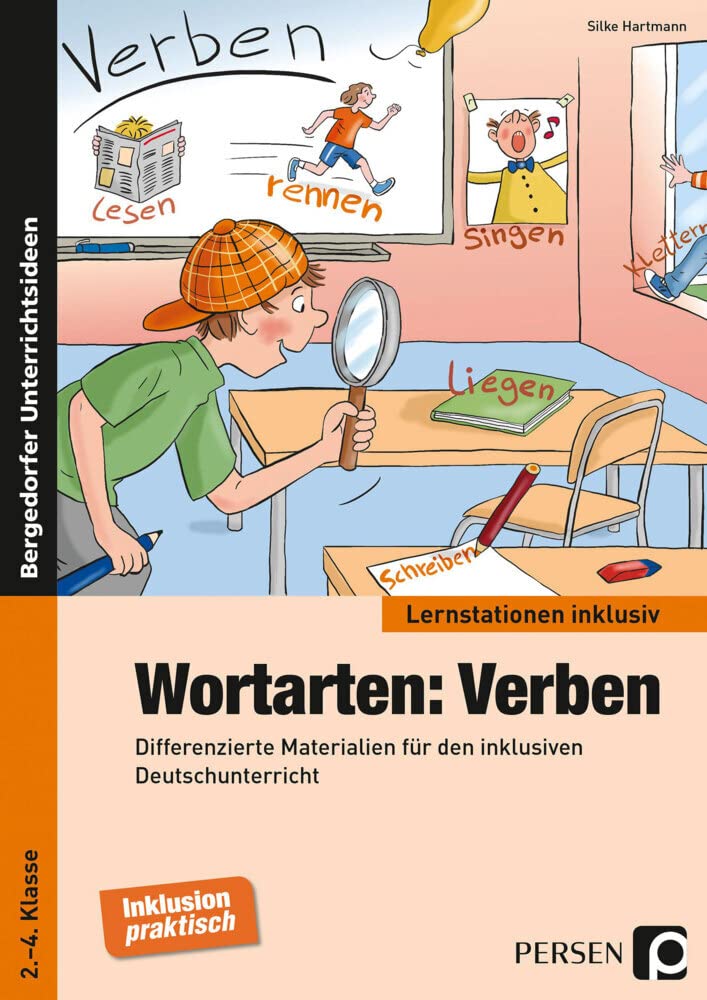Wortarten: Verben: Differenzierte Materialien für den inklusiven Deutschunterricht (2. bis 4. Klasse) (Lernstationen inklusiv) Professional & Reference Books