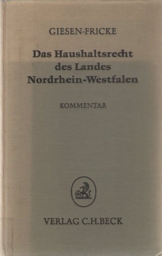 Das Haushaltsrecht des Landes Nordrhein-Westfalen. Kommentar. Books