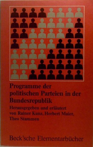 Programme der politischen Parteien in der Bundesrepublik. Books