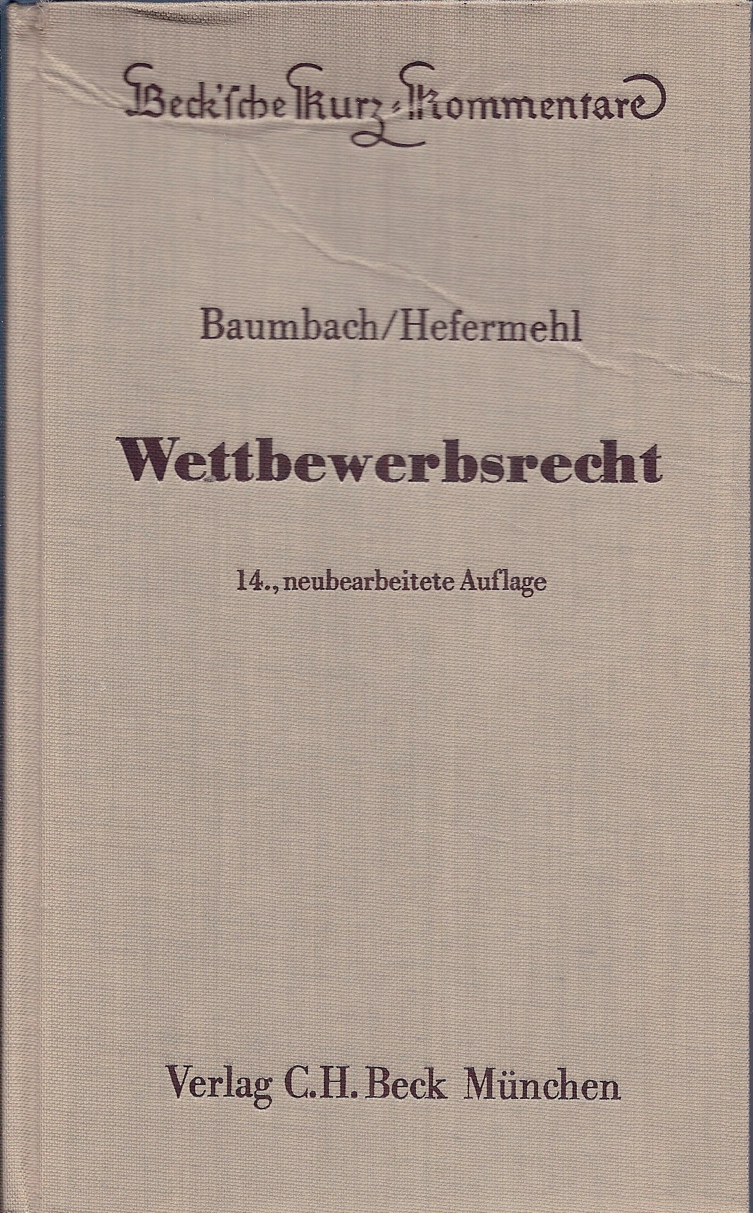 Wettbewerbsrecht Books