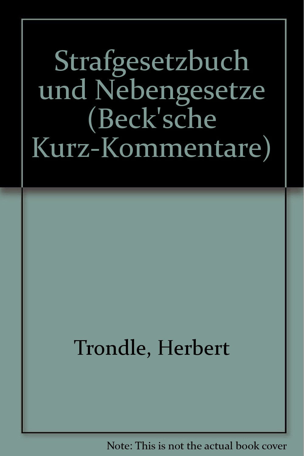 Strafgesetzbuch: Und Nebengesetze (Beck'sche Kurz-Kommentare) Law