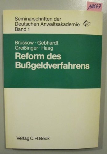 Reform des Bußgeldverfahrens Books