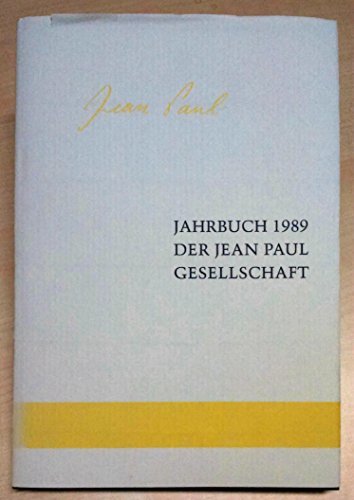 Jahrbuch 1989 der Jean Paul Gesellschaft Books