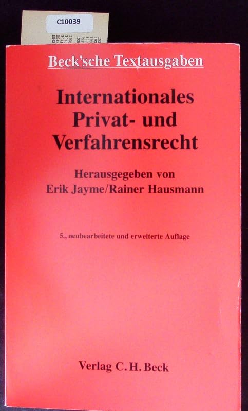 Internationales Privat- und Verfahrensrecht: Textausgabe Law