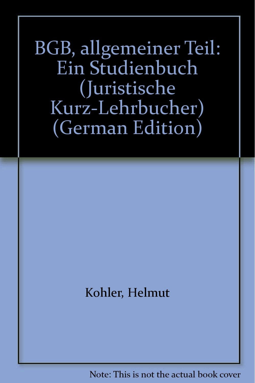 BGB Allgemeiner Teil: Ein Studienbuch (Kurzlehrbücher für das Juristische Studium) Law
