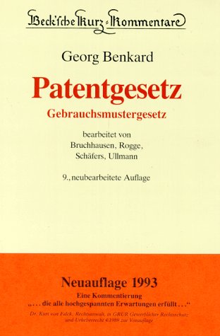Beck'sche Kurzkommentare, Bd.4, Patentgesetz, Gebrauchsmustergesetz Law