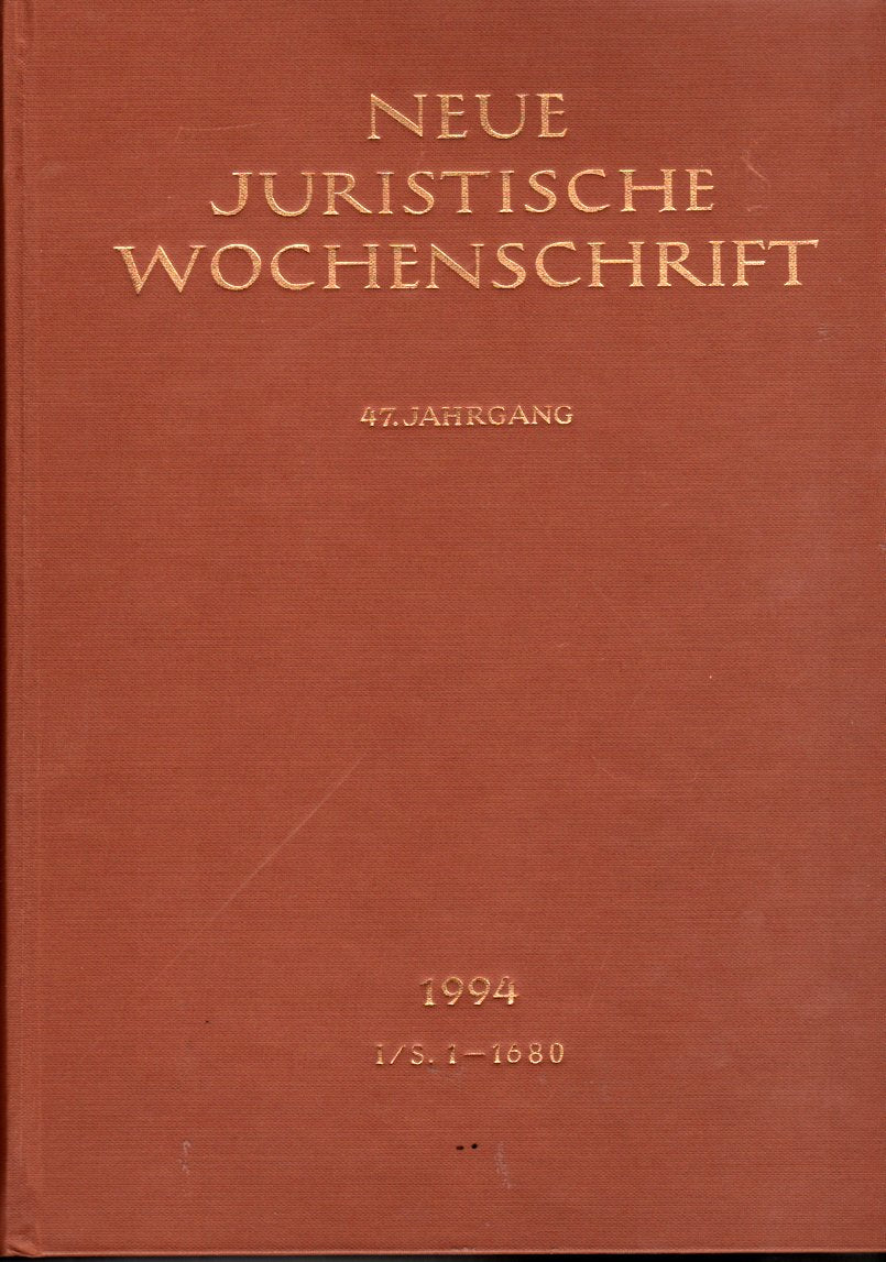 NJW 1993 (II), 46. Jahrgang 1993, 2. Halbband, Neue Juristische Wochenschrift Books