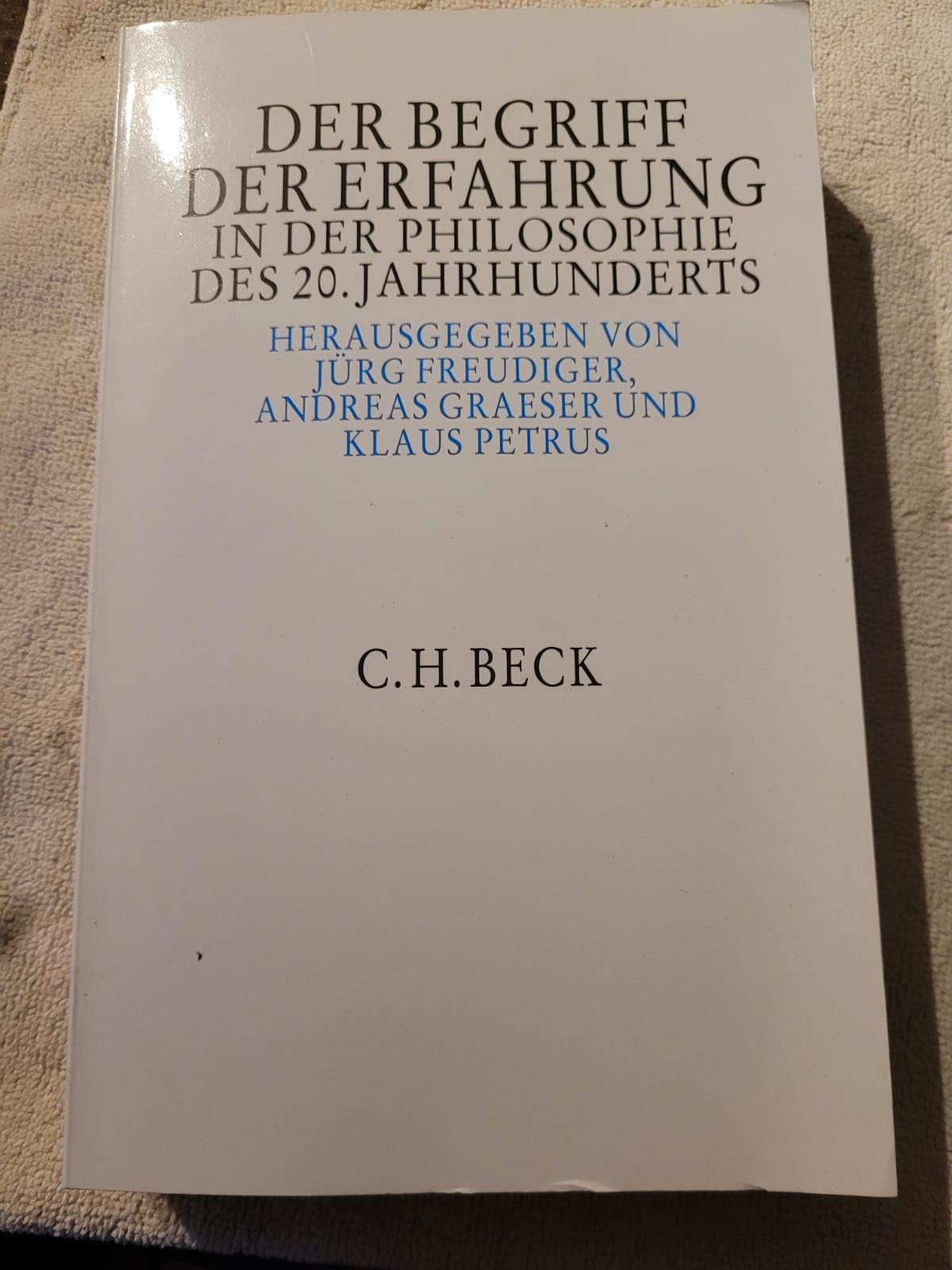 Der Begriff der Erfahrung in der Philosophie des 20.Jahrhunderts Philosophy