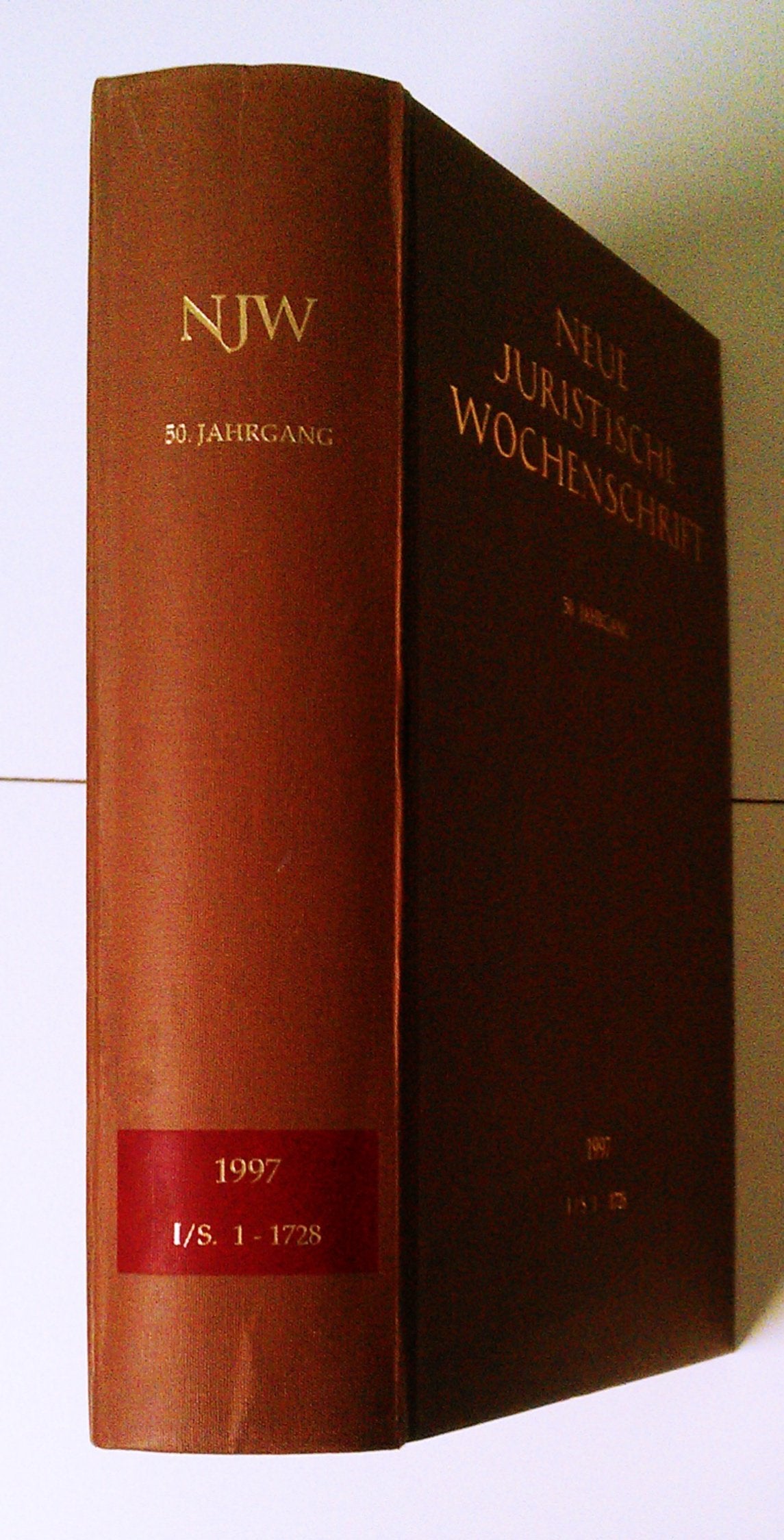 NJW 1997 (I), 50. Jahrgang 1997, 1. Halbband, Neue Juristische Wochenschrift Books