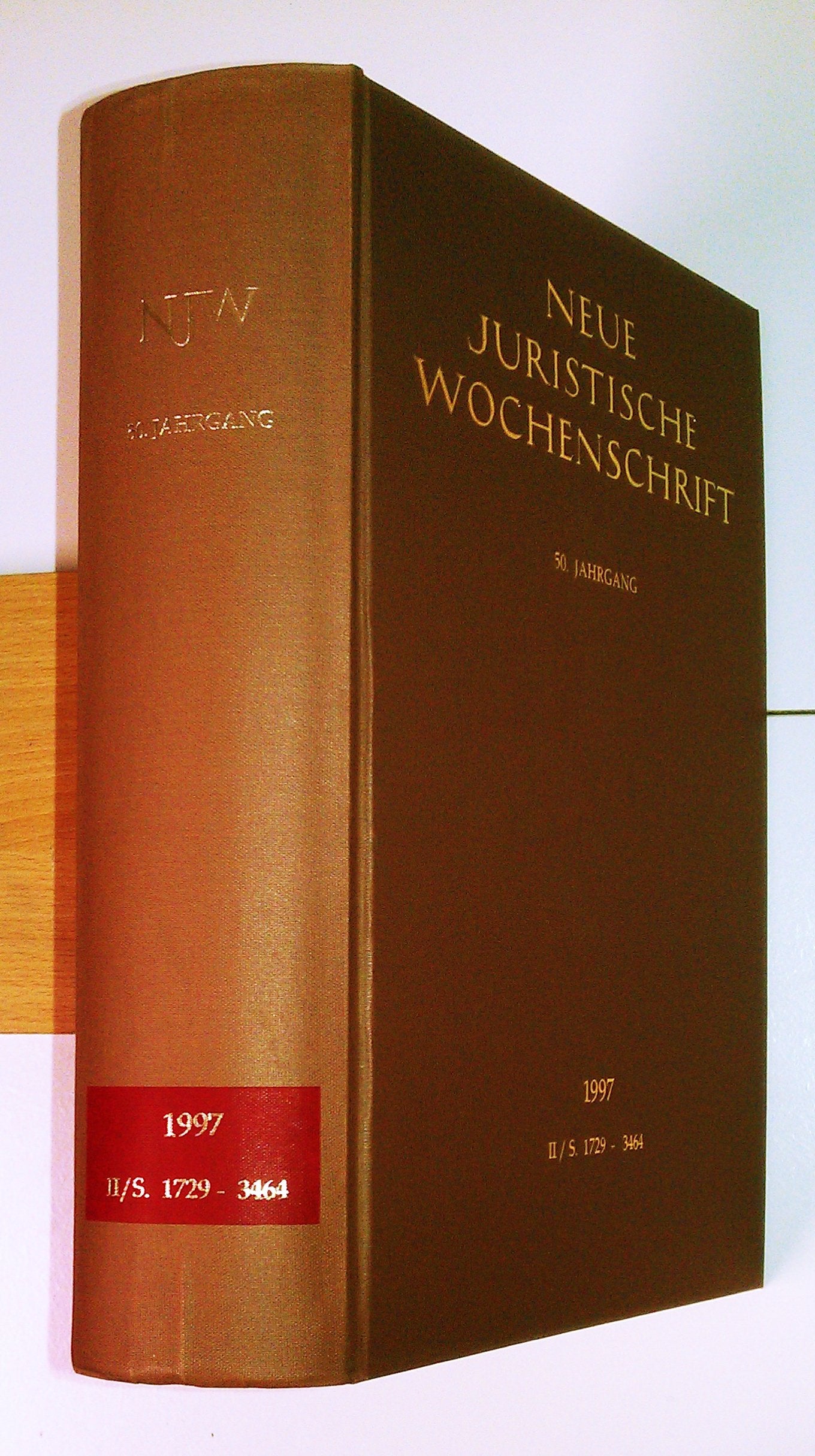 NJW 1997 (II), 50. Jahrgang 1997, 2. Halbband, Neue Juristische Wochenschrift Books