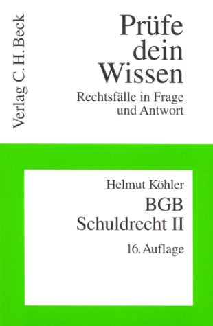 BGB. Recht der Schuldverhältnisse II: Einzelne Schuldverhältnisse, Rechtsstand: 20001231 Law