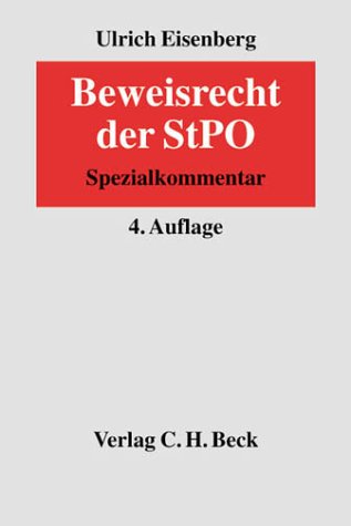 Beweisrecht der StPO: Spezialkommentar, Rechtsstand: 20020201 Law