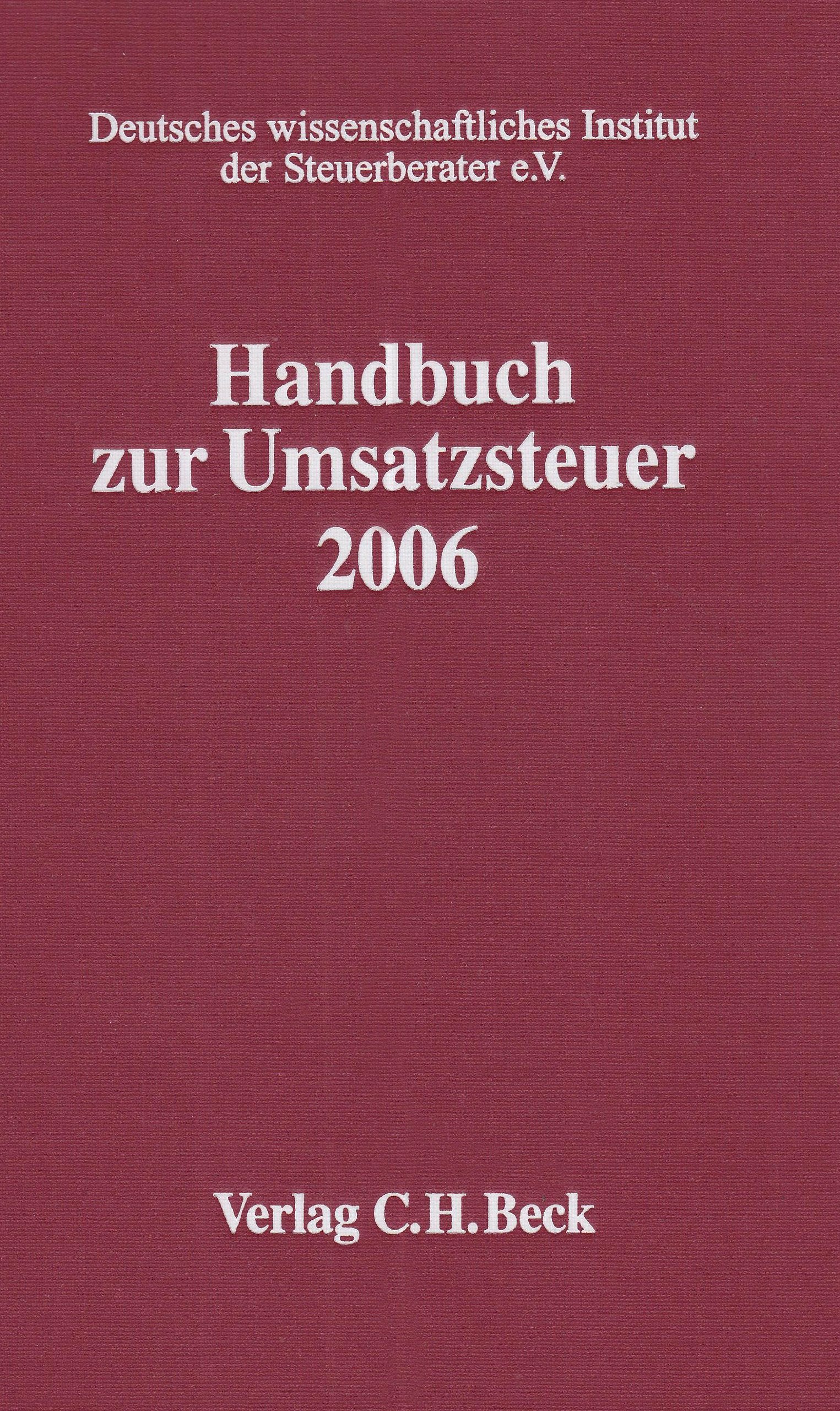 Handbuch zur Umsatzsteuer 2006 book