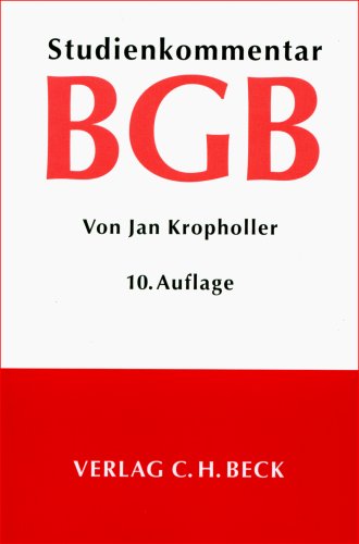 Bürgerliches Gesetzbuch: Studienkommentar, Rechtsstand: Dezember 2006 Law