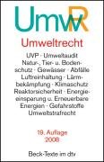 Umweltrecht (UmwR). Sonderausgabe: Wichtige Gesetze und Verordnungen zum Schutz der Umwelt Law