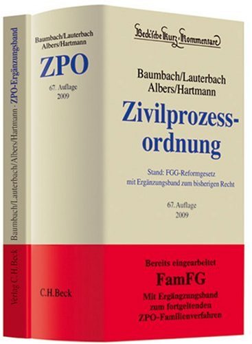 Zivilprozessordnung + Ergänzungsband: In 2 Bänden mit FamFG, GVG und anderen Nebengesetzen, Rechtsstand: (Fassung der familienverfahrensrechtlichen ... FGG-Reform 2009) (Beck'sche Kurz-Kommentare) Law