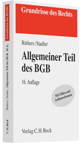 Allgemeiner Teil des BGB (Grundrisse des Rechts) Law
