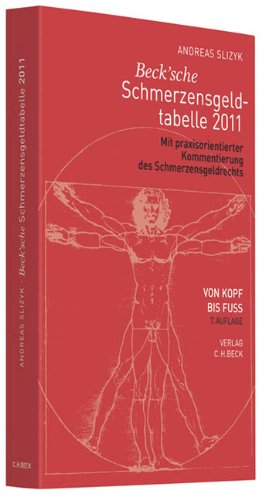 Beck'sche Schmerzensgeld-Tabelle 2011: Von Kopf bis Fuß Law