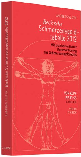 Beck'sche Schmerzensgeld-Tabelle 2012: Von Kopf bis Fuß Law