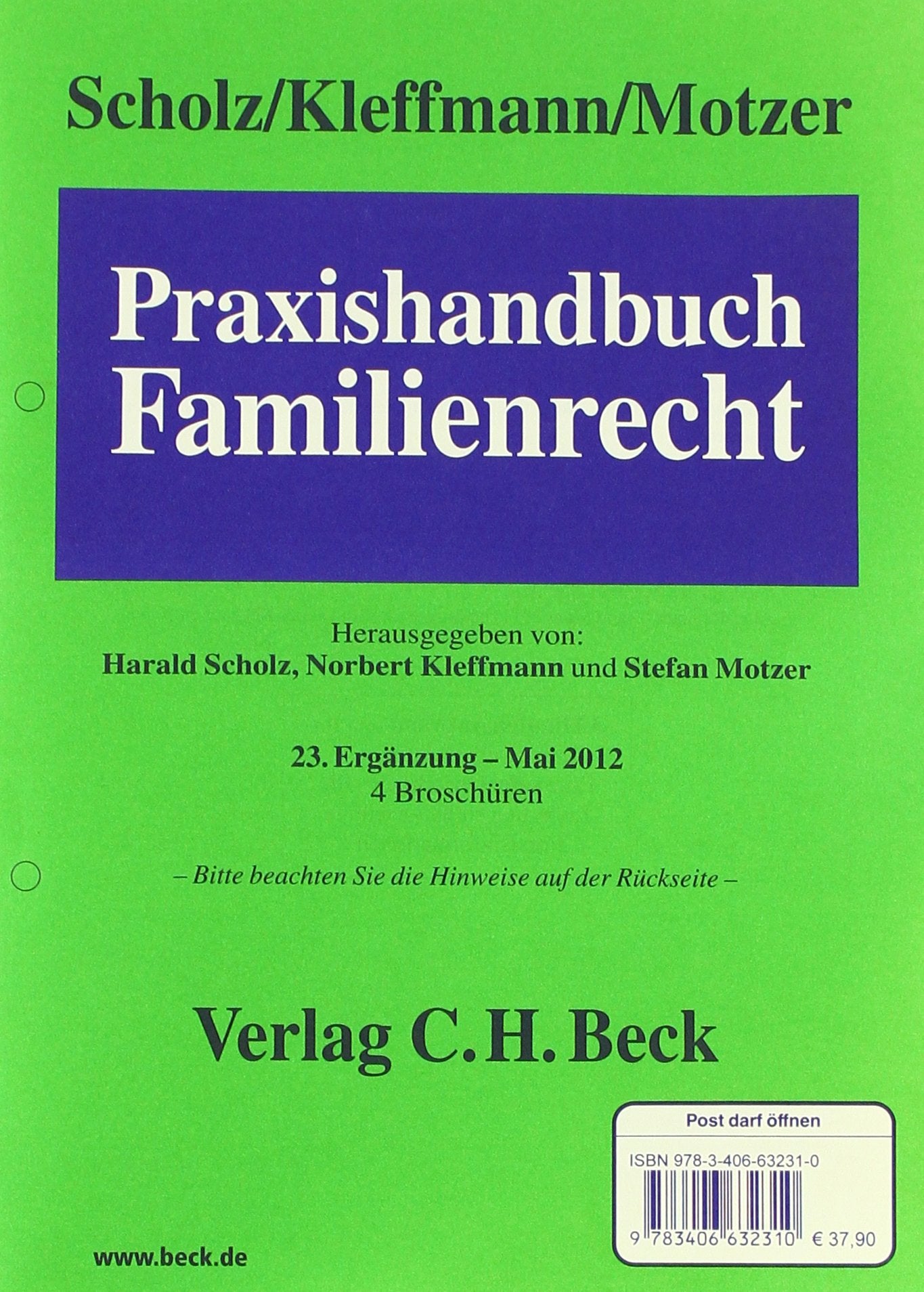 Praxishandbuch Familienrecht 23. Ergänzung: Rechtsstand: Mai 2012 Law