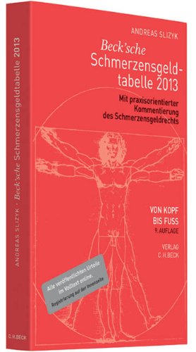 Beck'sche Schmerzensgeld-Tabelle 2013: Von Kopf bis Fuß Law