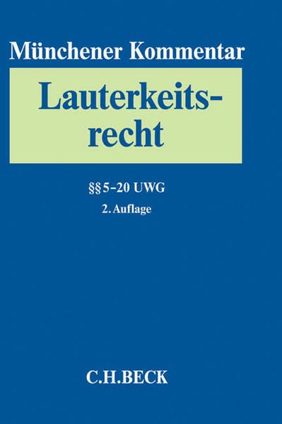 Münchener Kommentar zum Lauterkeitsrecht  Bd. 2: §§ 5-20 UWG Law