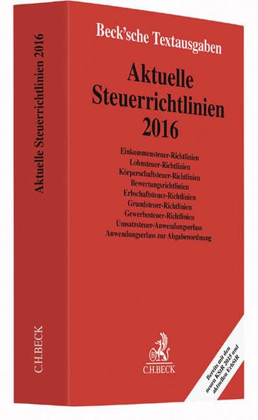 Product Image: Aktuelle Steuerrichtlinien 2016