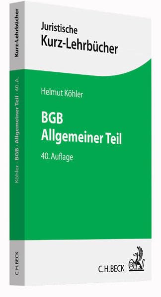 BGB Allgemeiner Teil Law Books