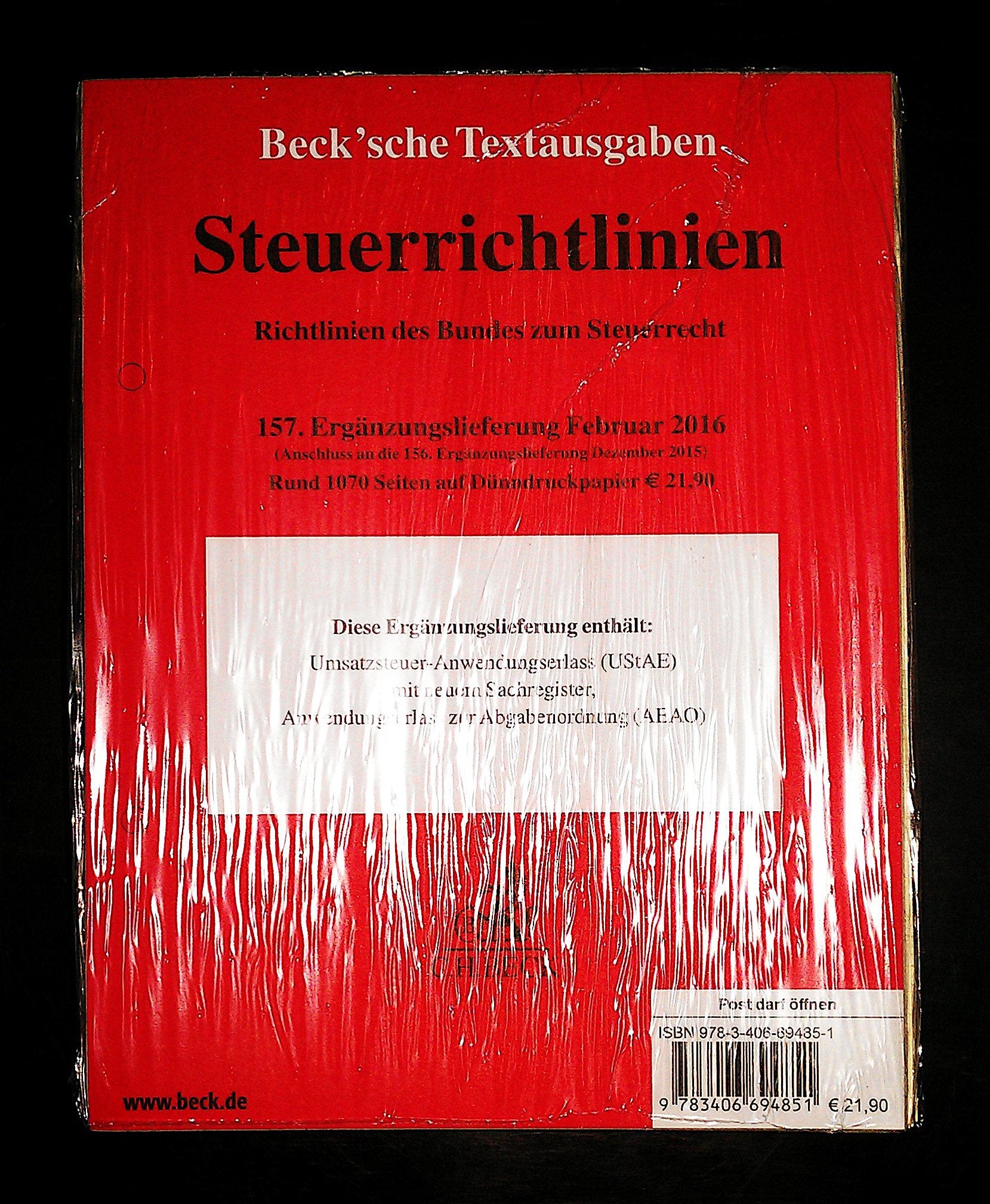 Steuerrichtlinien  157. Ergänzungslieferung Law