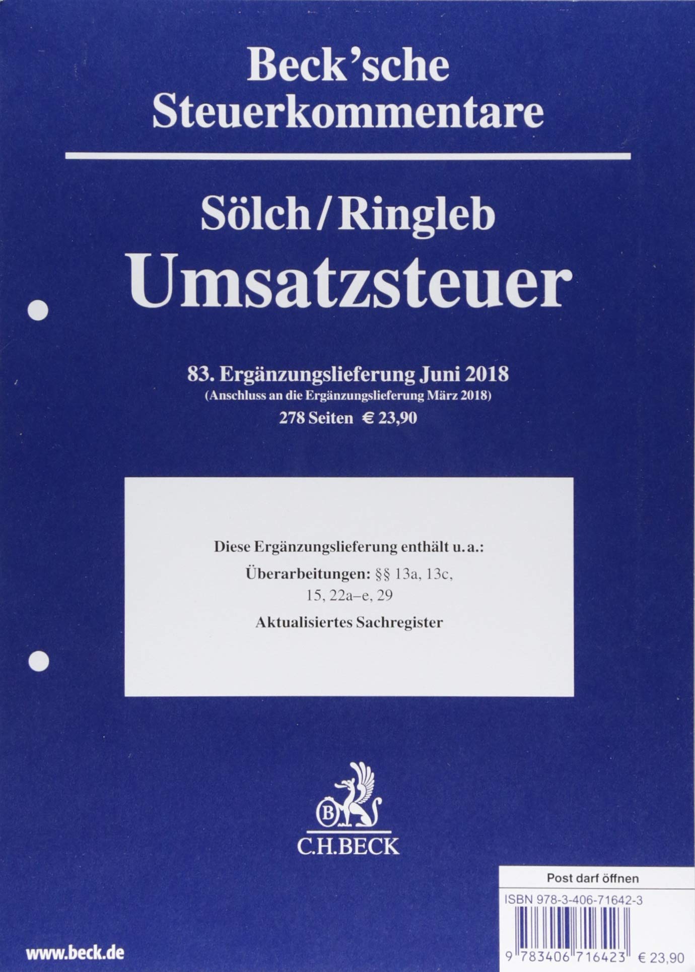 Umsatzsteuergesetz  83. Ergänzungslieferung book