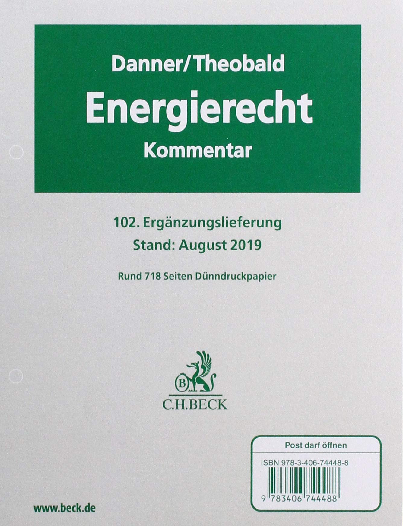 Energierecht  102. Ergänzungslieferung Books