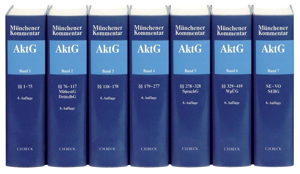 Münchener Kommentar zum Aktiengesetz Gesamtwerk: In 7 Bänden - Ladenpreis bezieht sich auf die bereits erschienenen Bände Law