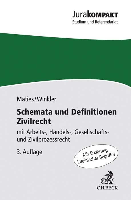 Schemata und Definitionen Zivilrecht Law