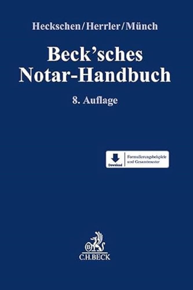 Beck'sches Notar-Handbuch Law Books