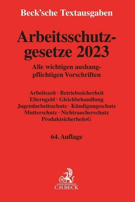 Arbeitsschutzgesetze 2023 Law Books
