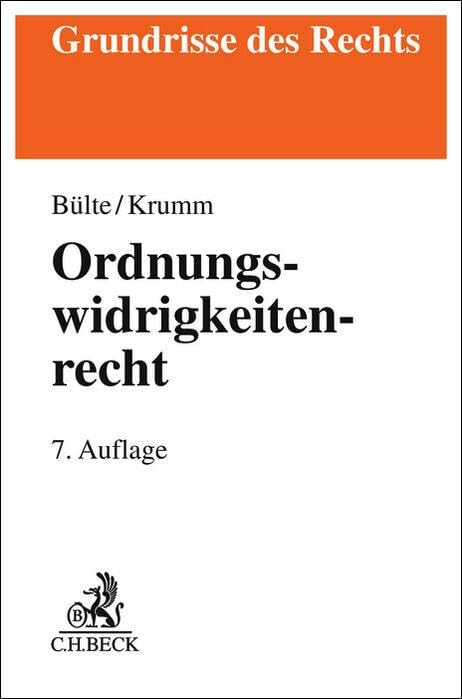 Ordnungswidrigkeitenrecht (Grundrisse des Rechts) Law