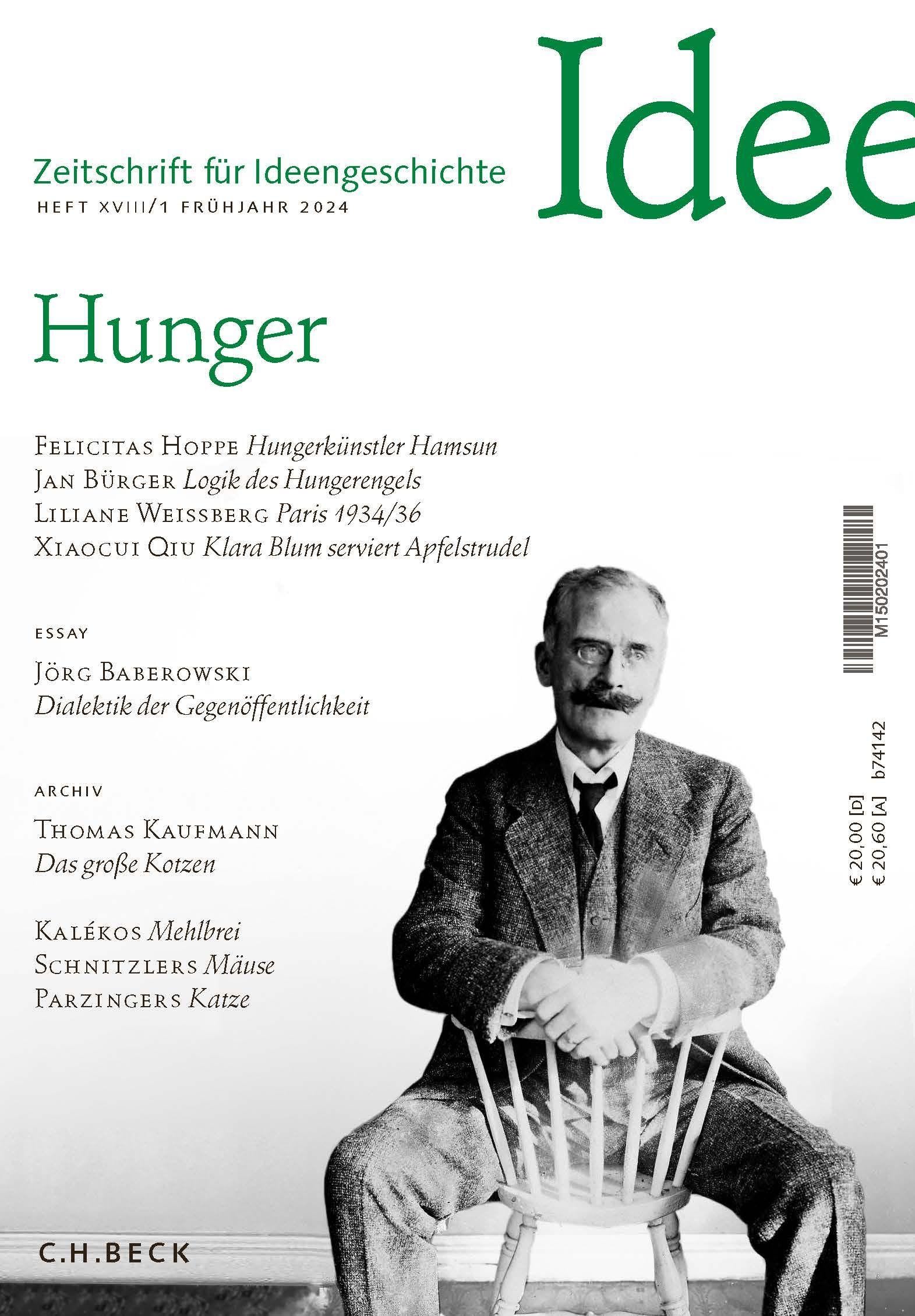 Zeitschrift für Ideengeschichte Heft XVIII/1 Frühjahr 2024: Hunger Books