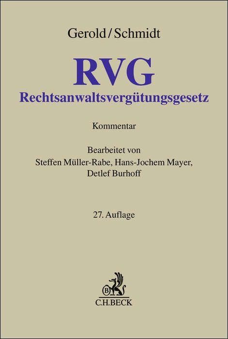 Rechtsanwaltsvergütungsgesetz. RVG Law