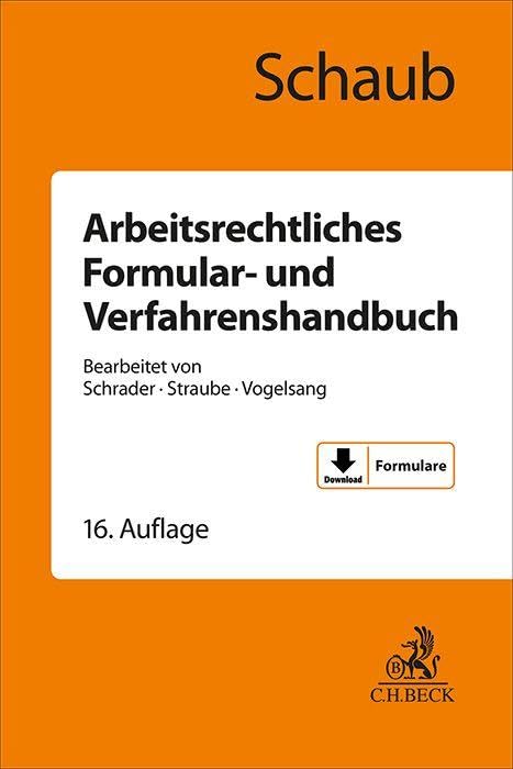 Arbeitsrechtliches Formular- und Verfahrenshandbuch Law