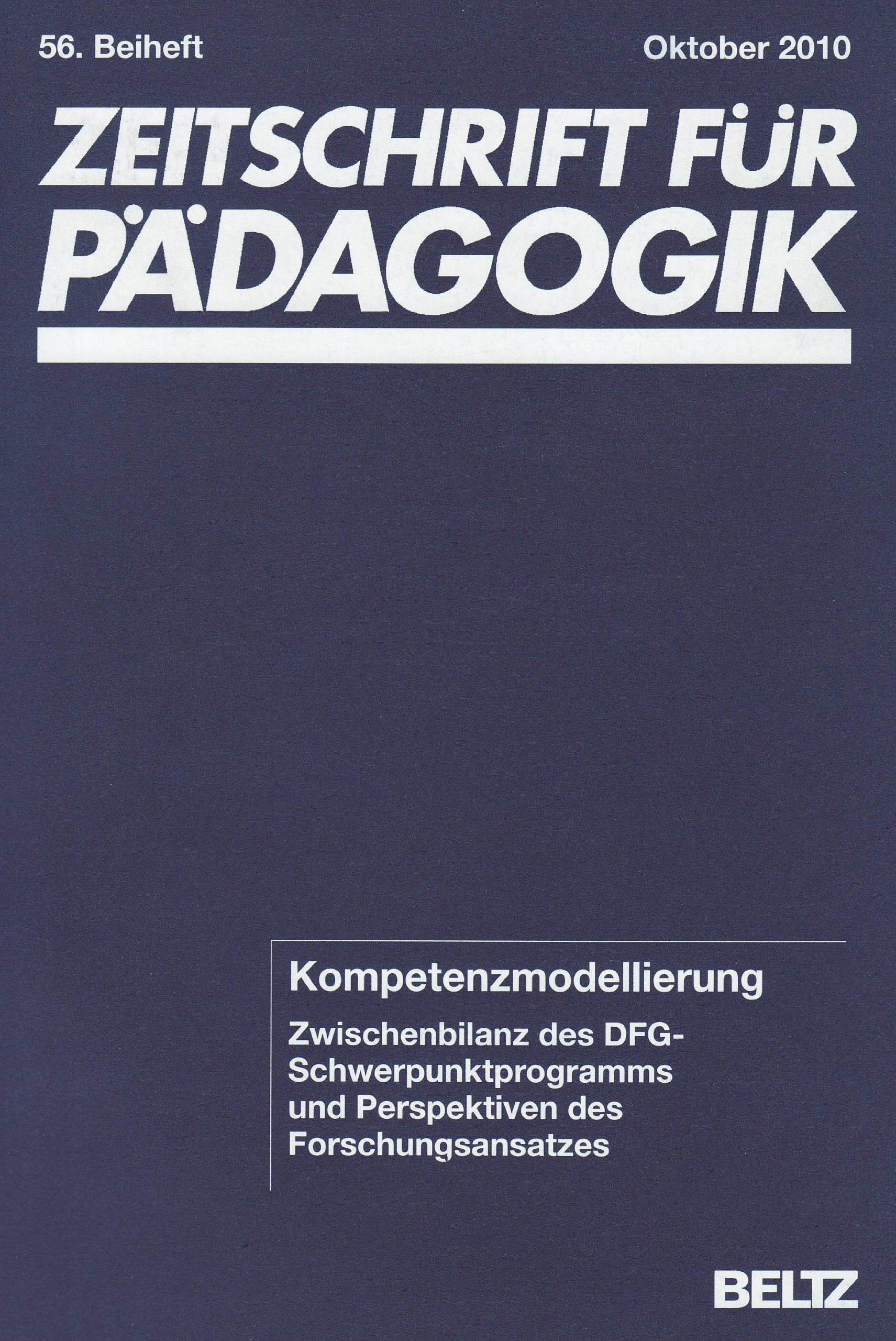 Kompetenzmodellierung: Zwischenbilanz des DFG-Schwerpunktprogramms und Perspektiven des Forschungsansatzes. 56. Beiheft (Zeitschrift für Pädagogik) Books