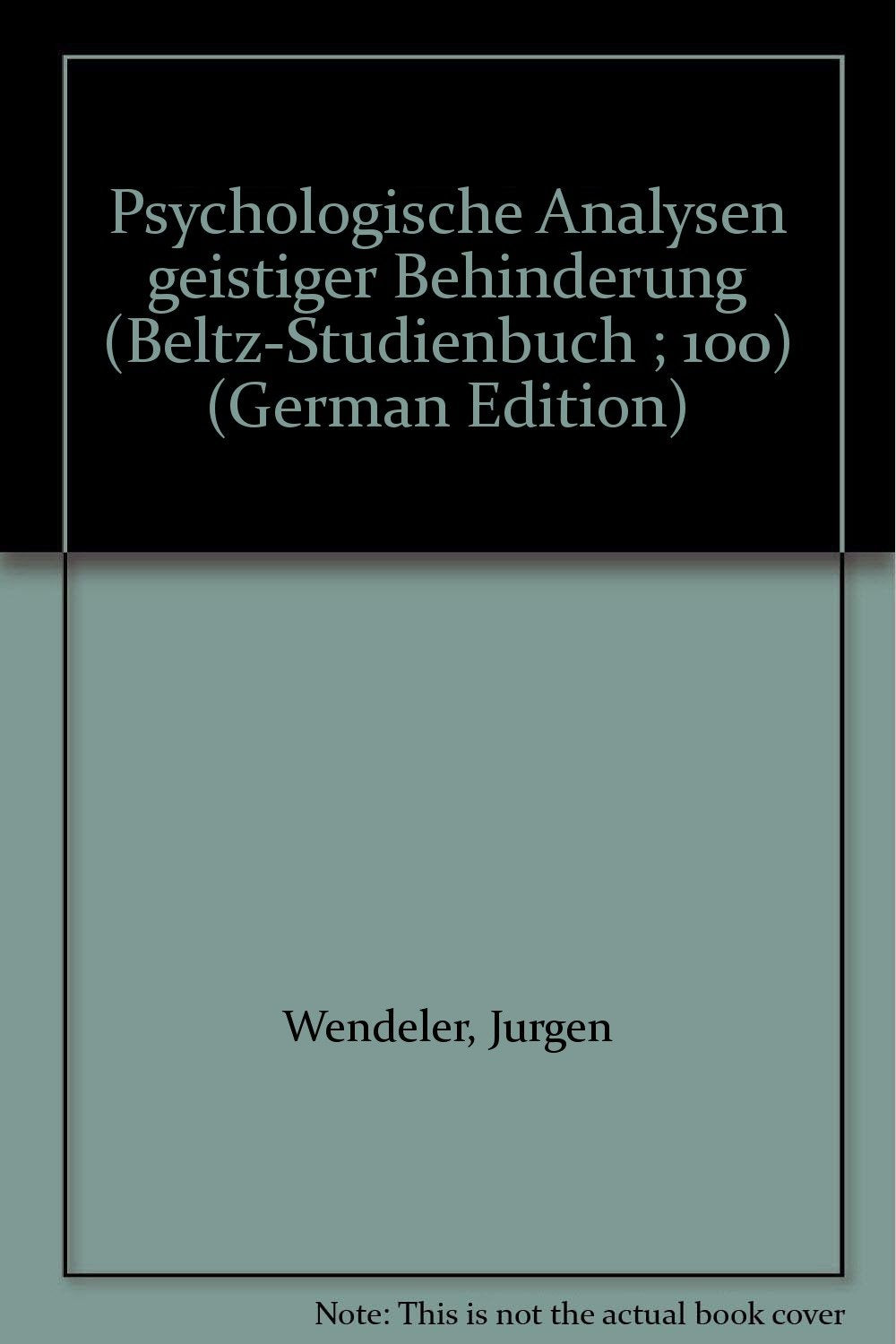 Psychologische Analysen geistiger Behinderung (Beltz Studienbuch) Professional & Reference Books